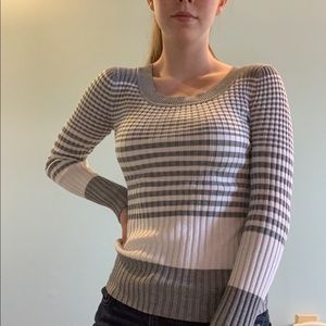 Slim fitting striped sweater